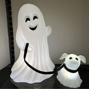 White Ghost and Dog Halloween Decor